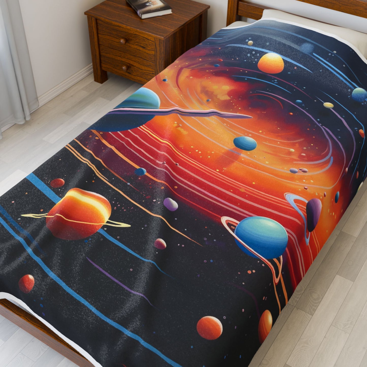 Celestial Orbits and Hues- Plush Blanket