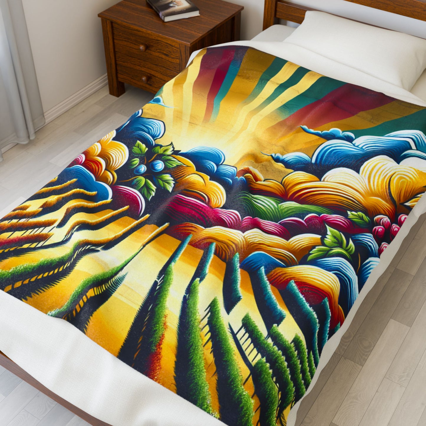 Radiant Fields Imagined - Plush Blanket