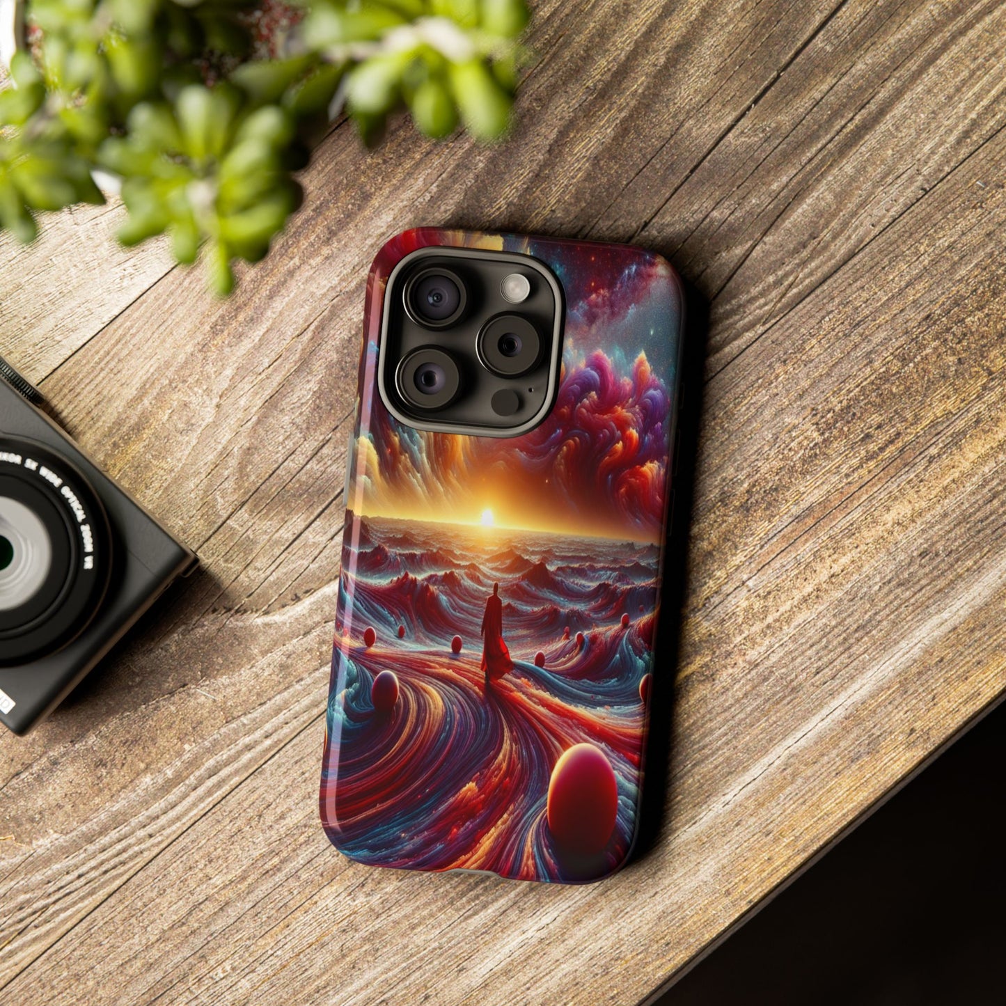 Journey Through Celestial Waves - Phone Case