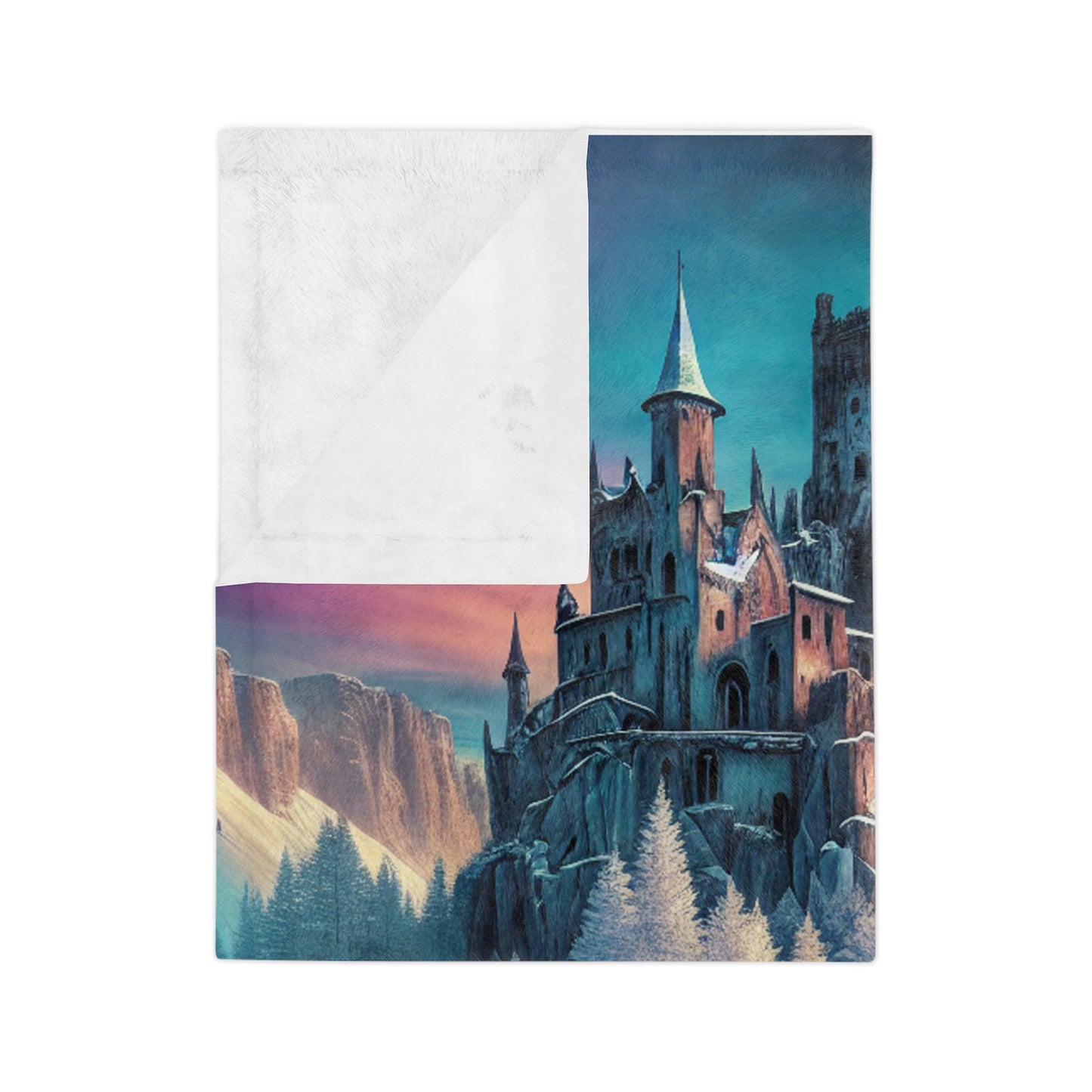 Winter Castle at Lakeside - Minky Blanket