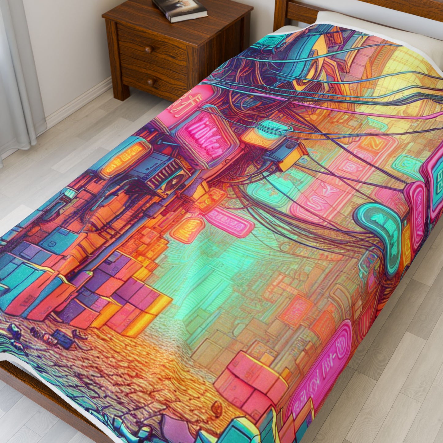 Neon Alley Vibrance - Plush Blanket