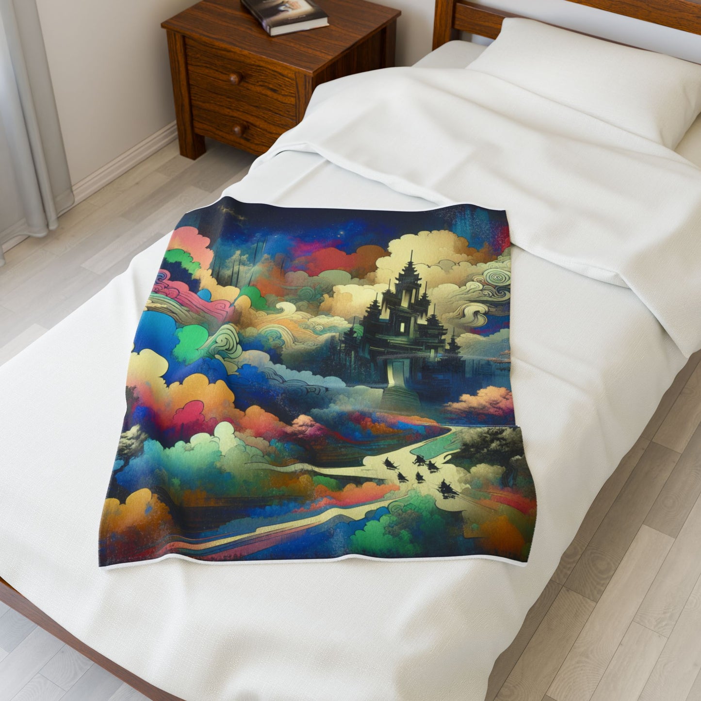 Mystical Journey to the Heart of Wonder - Plush Blanket