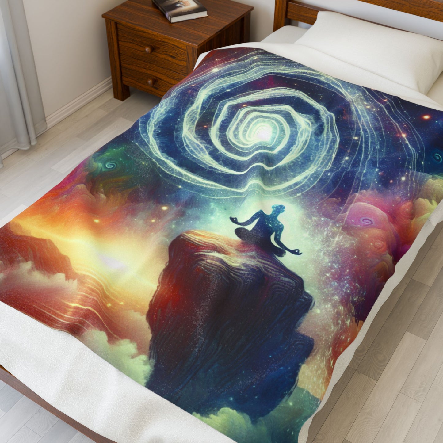 Meditative Spiral Realm - Plush Blanket