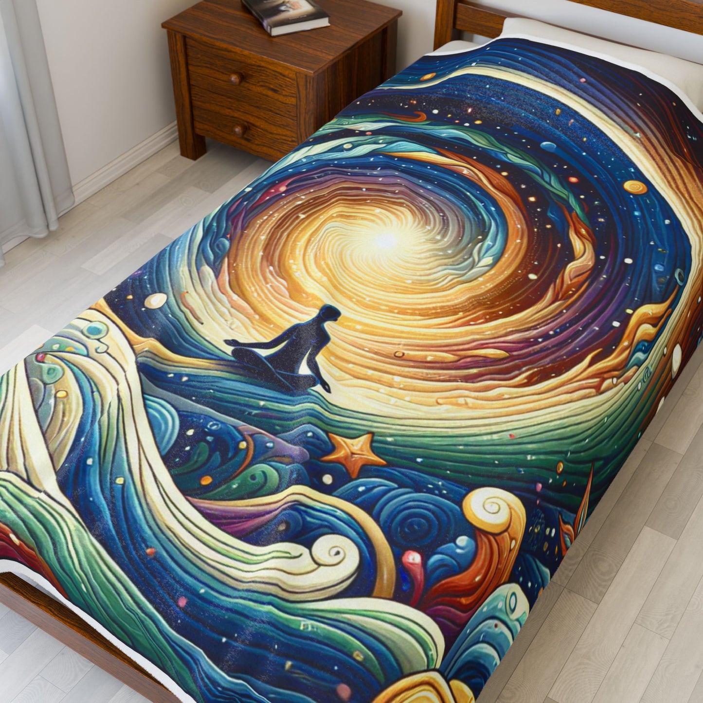 Cosmic Meditation Spiral - Plush Blanket