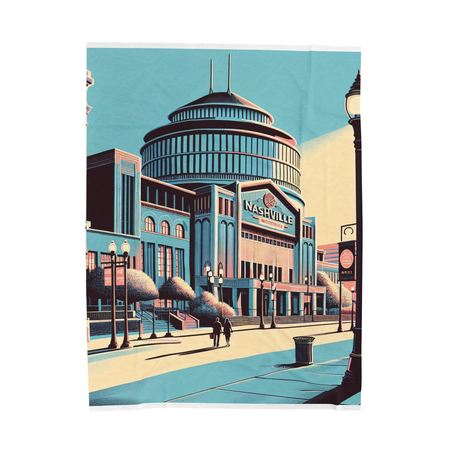 Nashville Streetscape at Daybreak- Plush Blanket