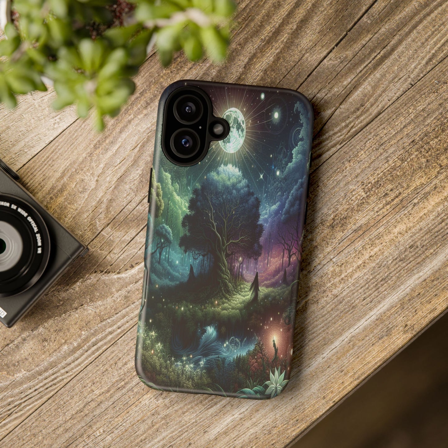 Luminous Forest Nightscape - Phone Case