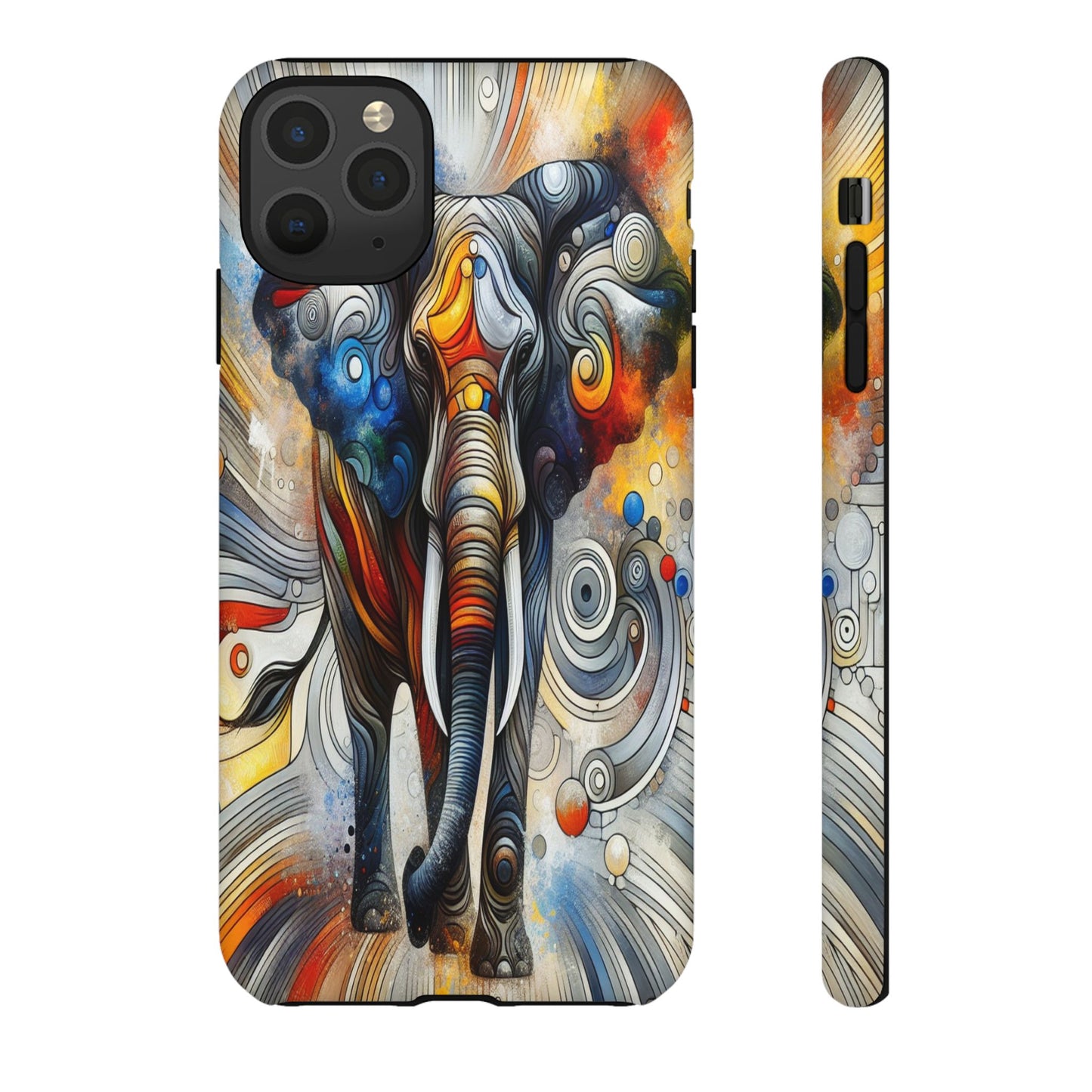 Protective Elephant in Swirling Colors Iphone Case Compatible With Iphone 16 15 14 - Phone Cover