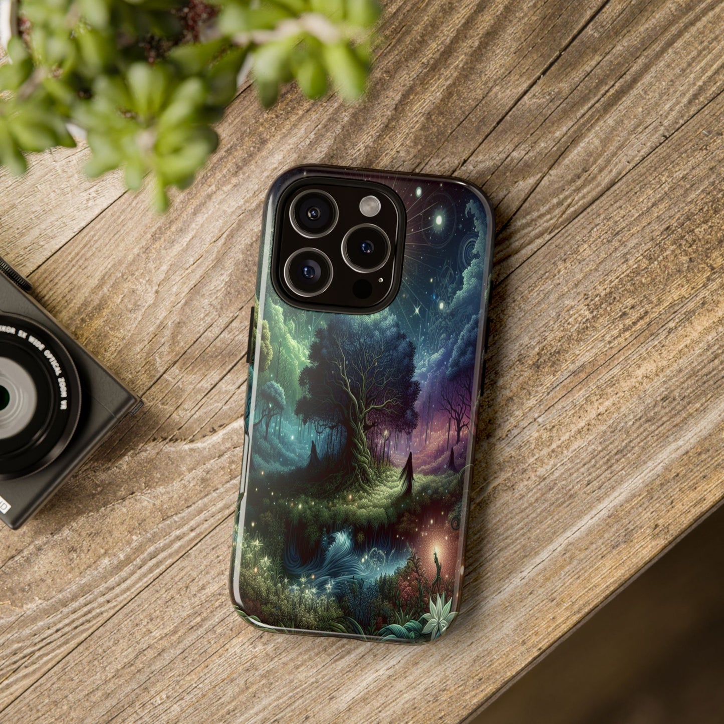 Luminous Forest Nightscape - Phone Case