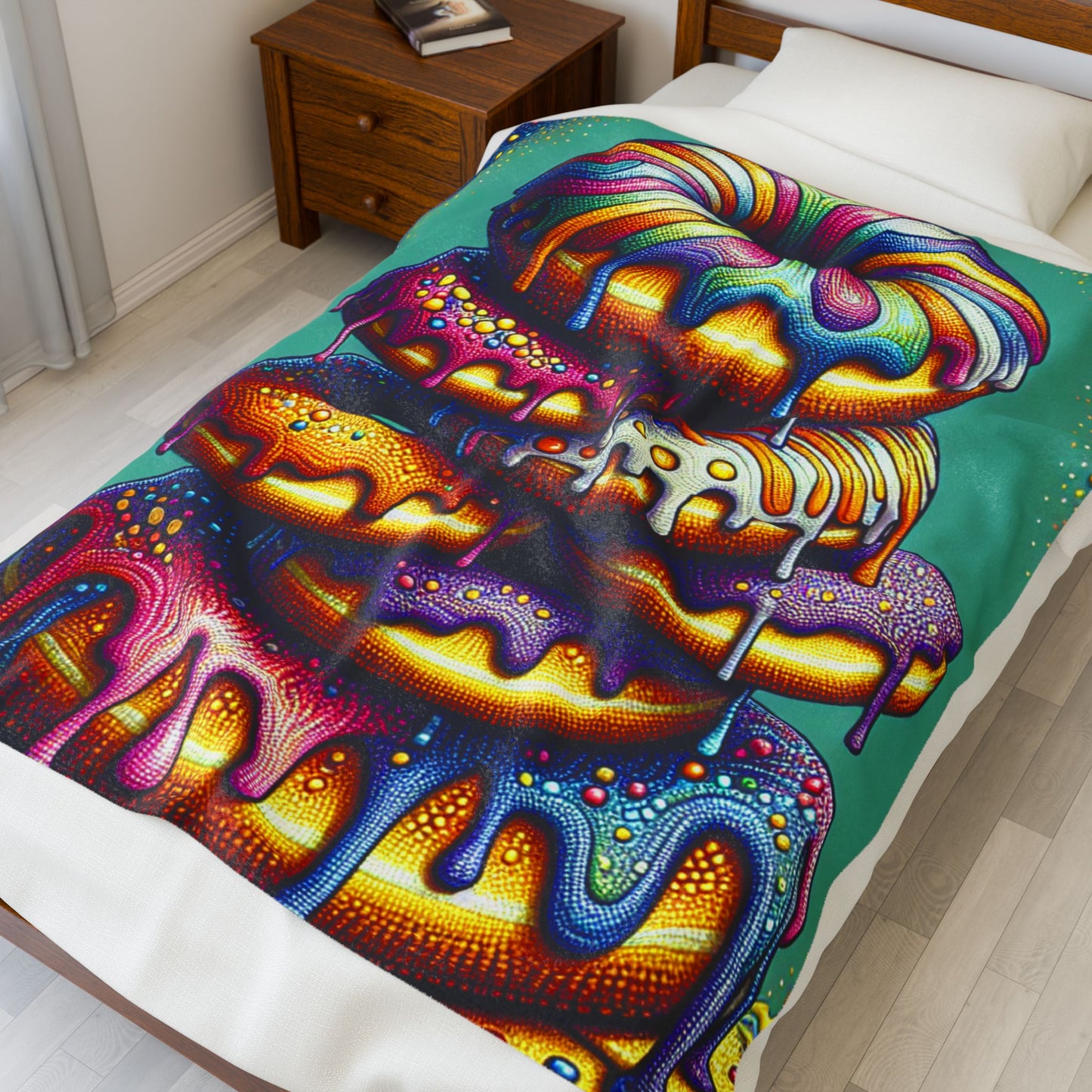 Bursting Donut Delights - Plush Blanket