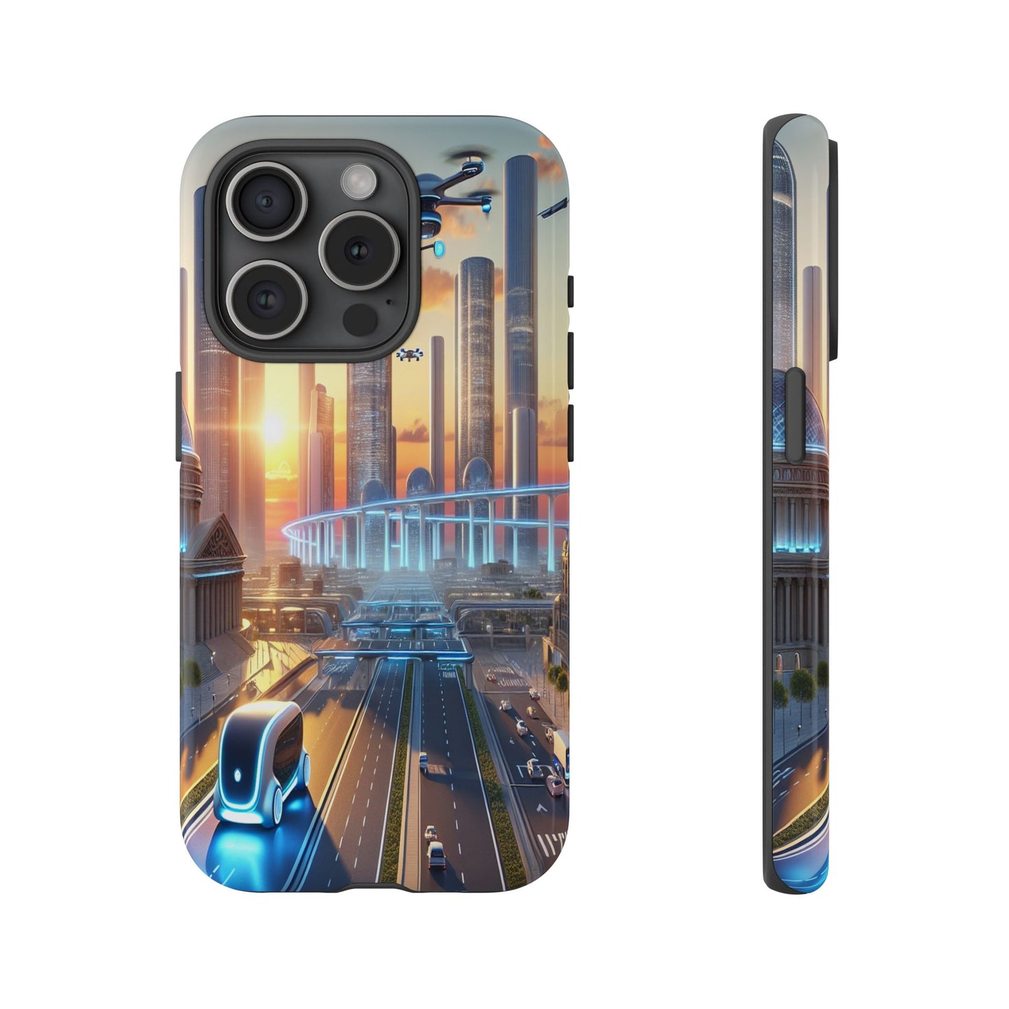 Futuristic Cityscape Unveiled - Phone Case