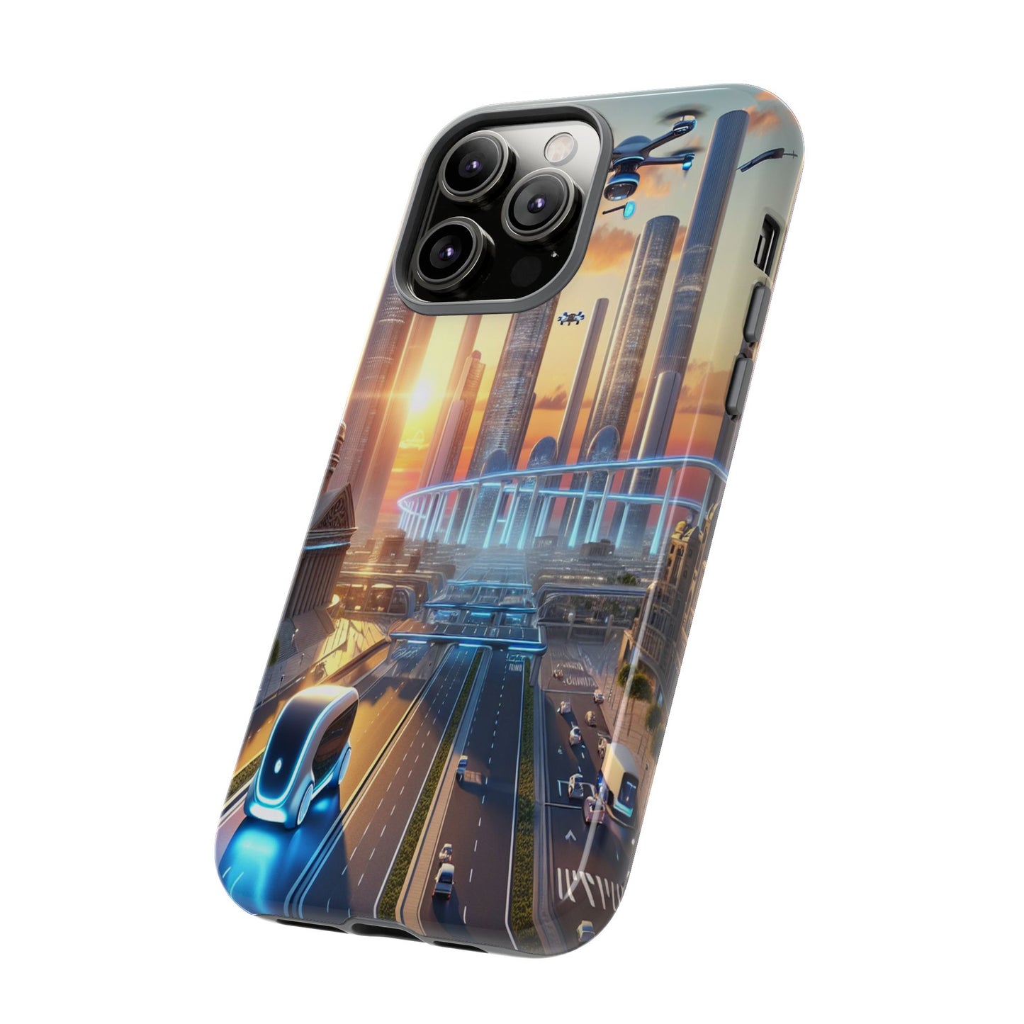 Futuristic Cityscape Unveiled - Phone Case