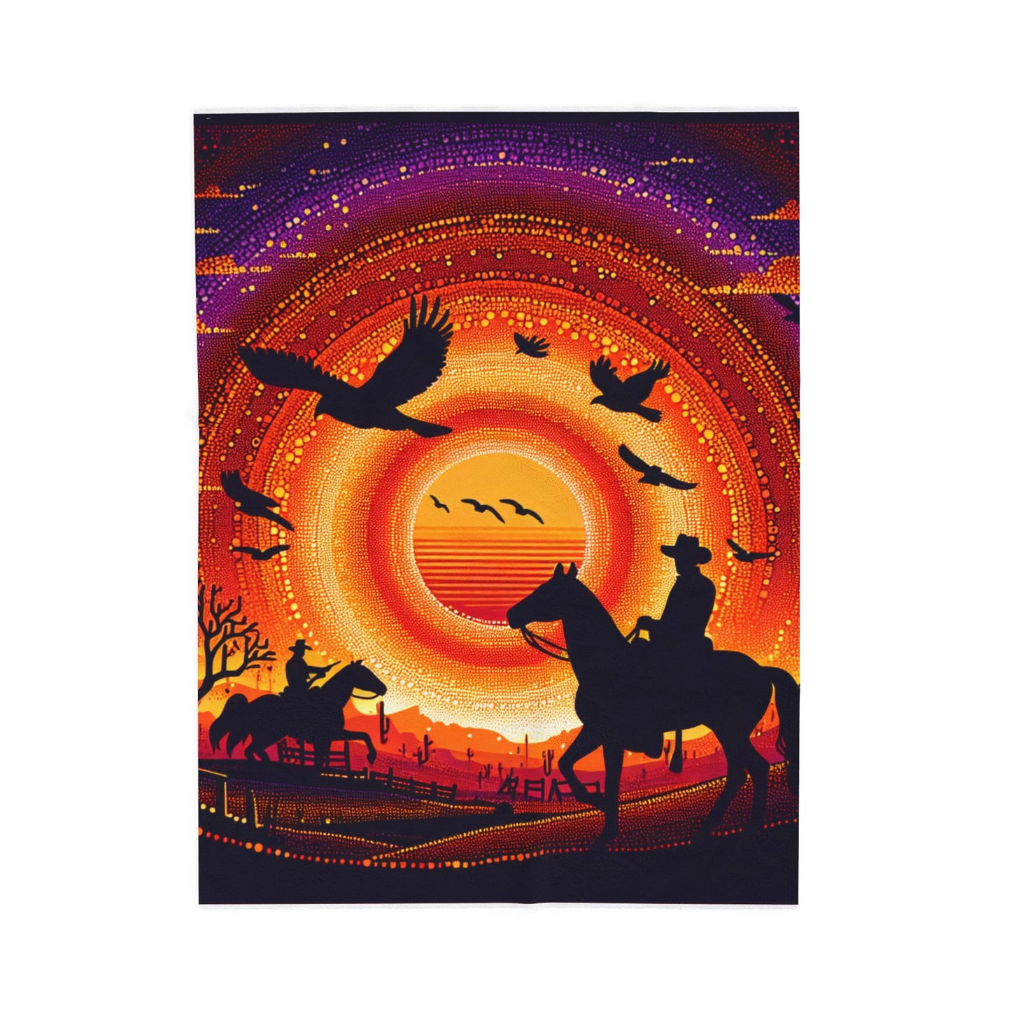 Riders in the Painted Desert - Plush Blanket