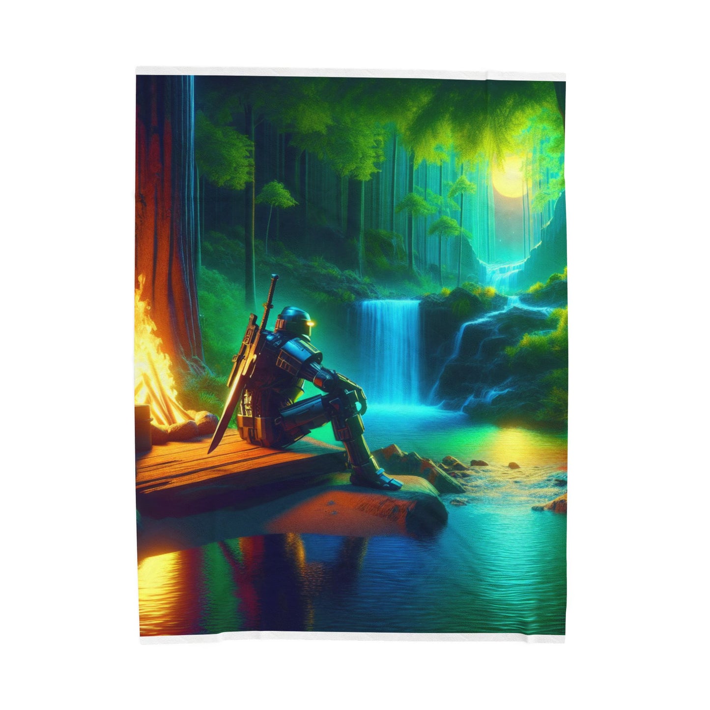 Guardian of the Enchanted Falls - Plush Blanket