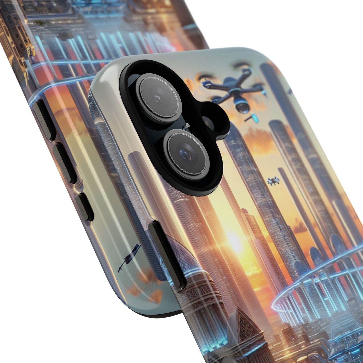 Futuristic Cityscape Unveiled - Phone Case