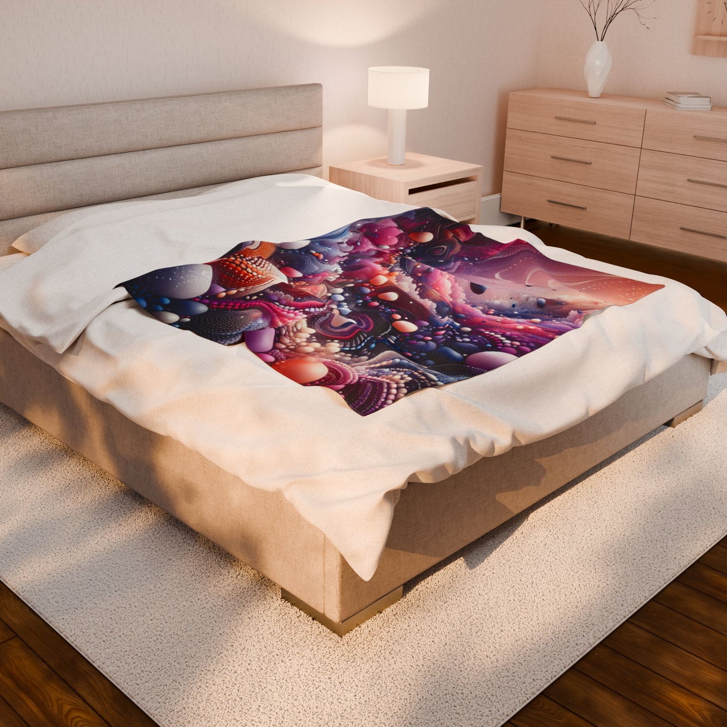 Celestial Dance of Spheres - Plush Blanket