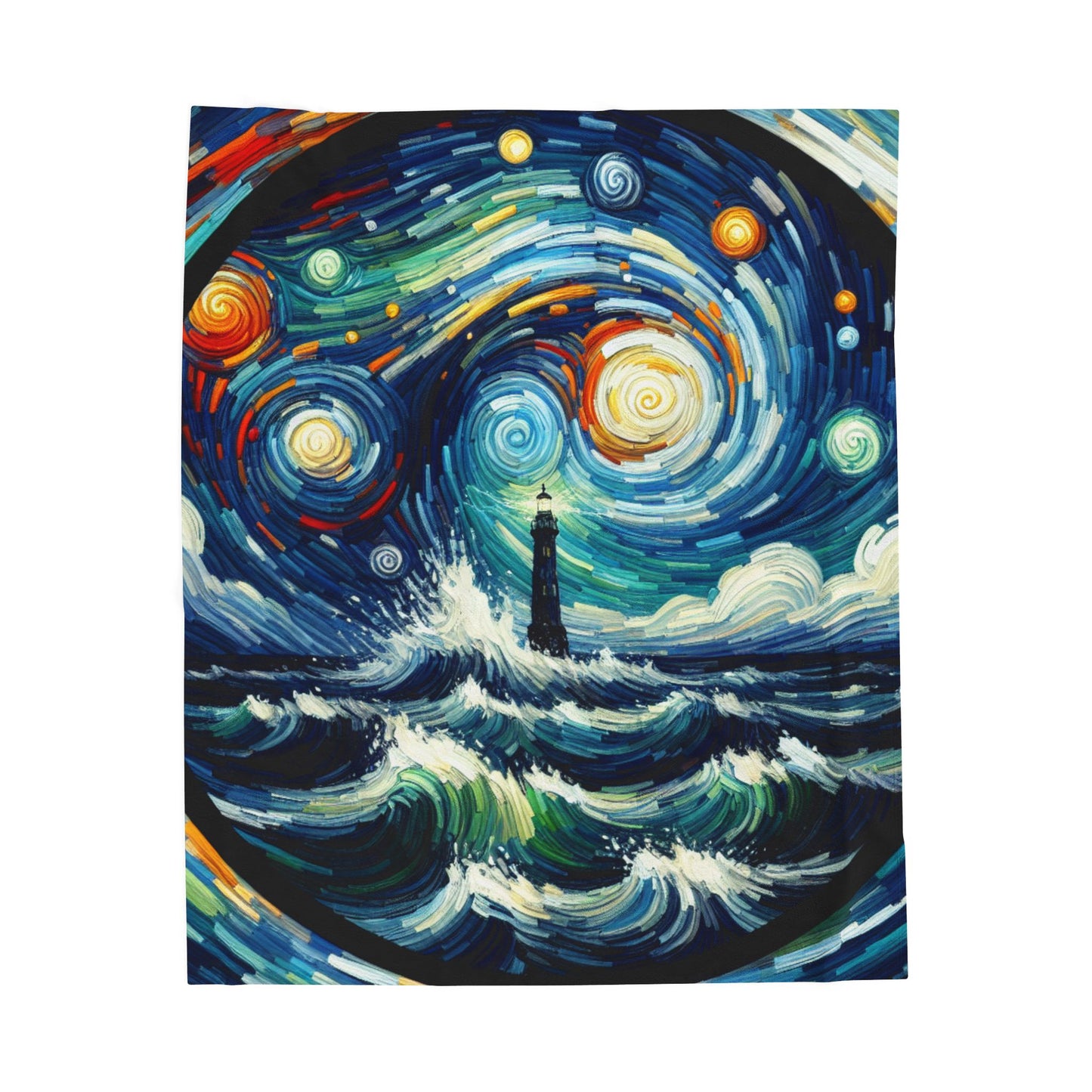 Guiding Light in Vortex Brushstrokes - Plush Blanket