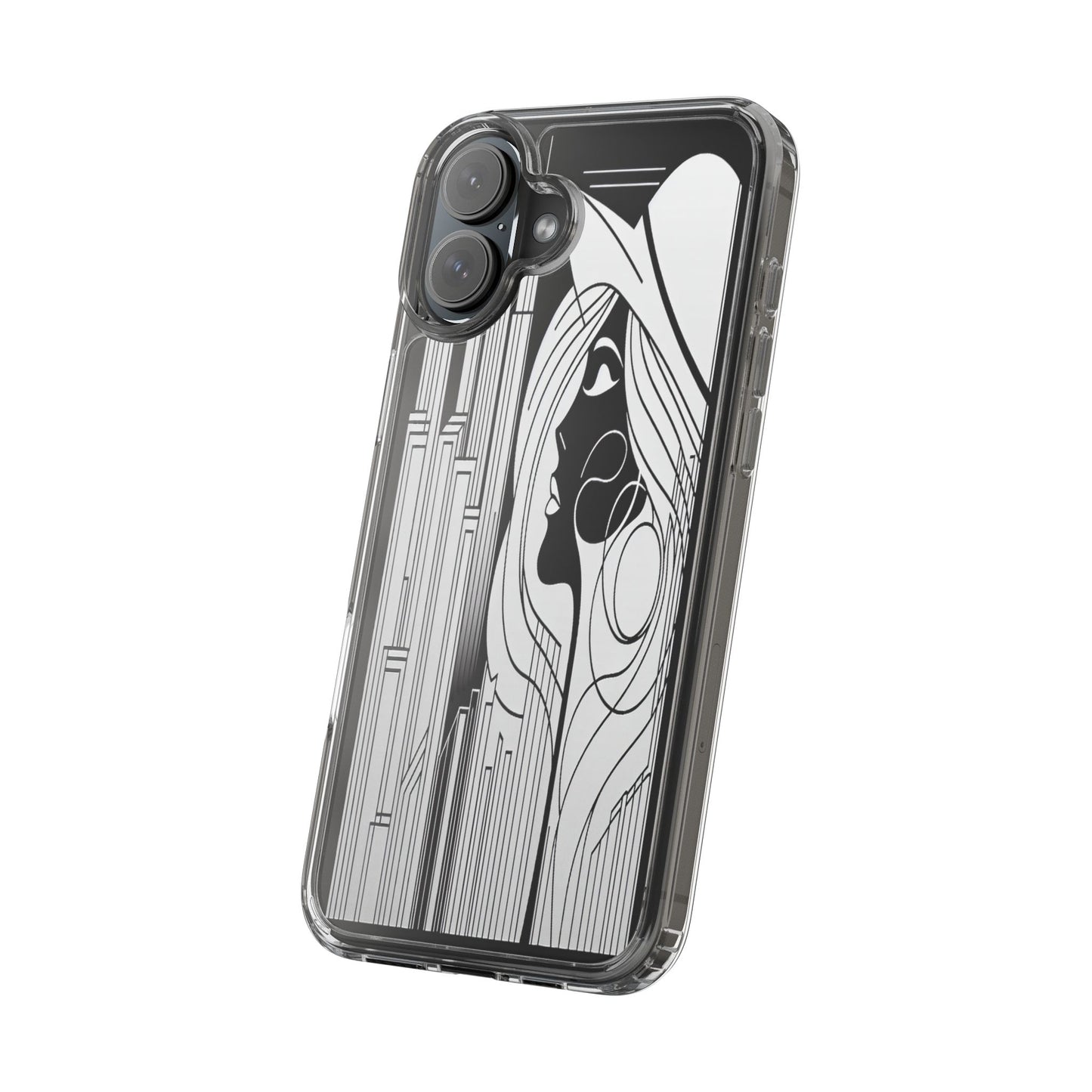 Transparent Silhouette of a Modern Vision Iphone Case Compatible With Iphone 16 15 14 - Clear Phone Cover