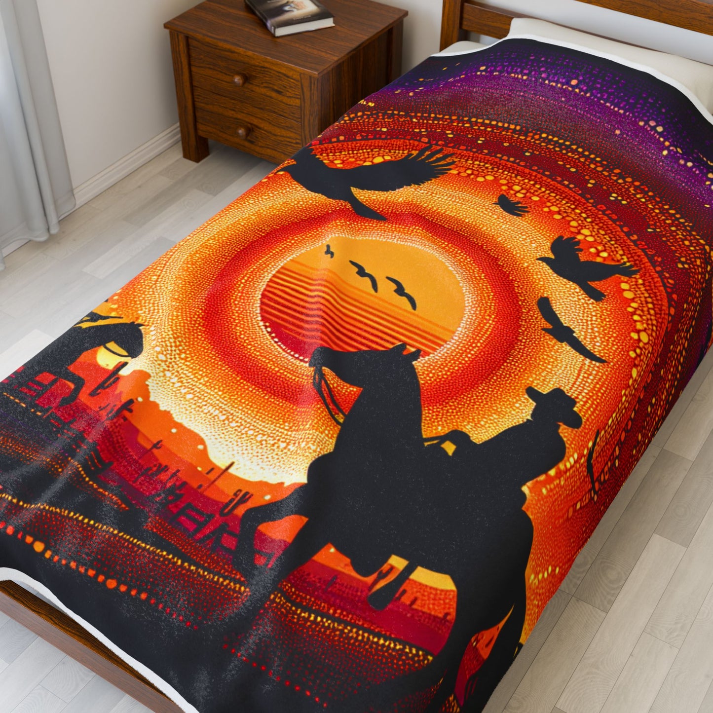 Riders in the Painted Desert - Plush Blanket