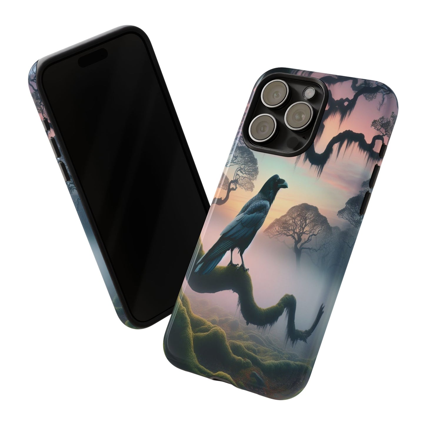 Raven in the Misty Forest - Phone Case