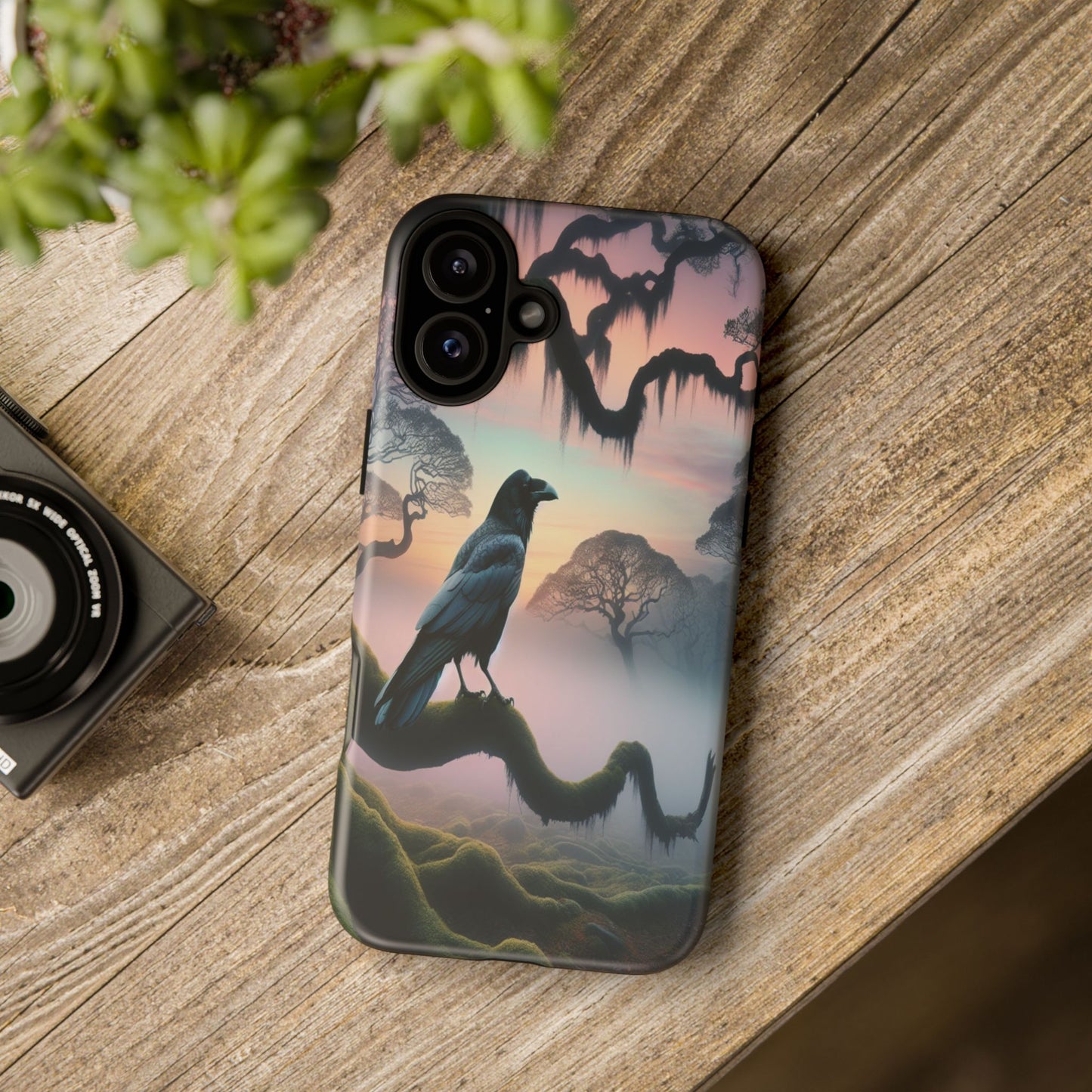 Raven in the Misty Forest - Phone Case