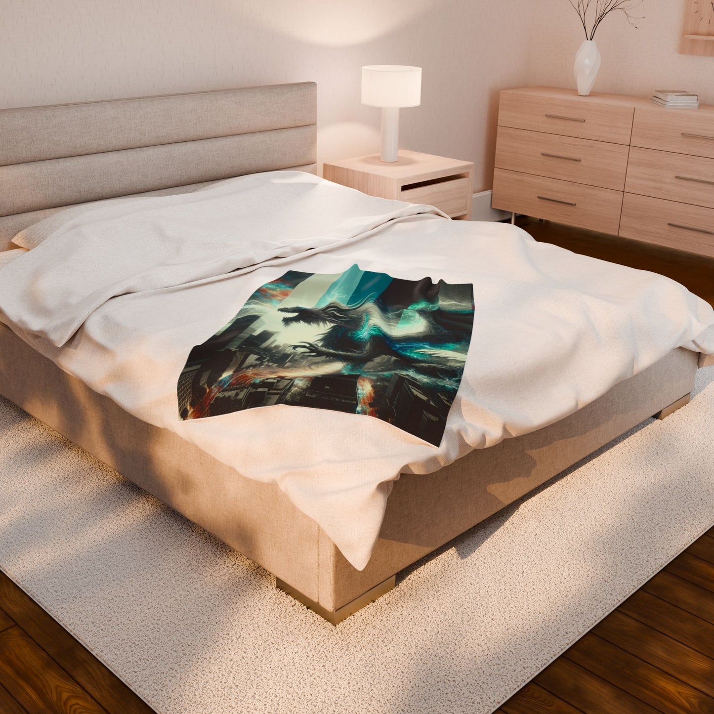 Electric Dragon Fury Unleashed - Plush Blanket