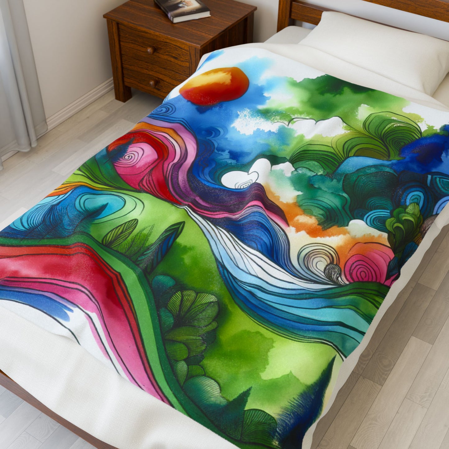Flowing Hills and Vibrations - Plush Blanket