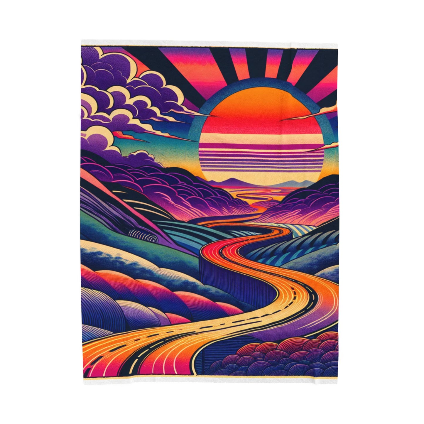 Sunrise Roadscape - Plush Blanket