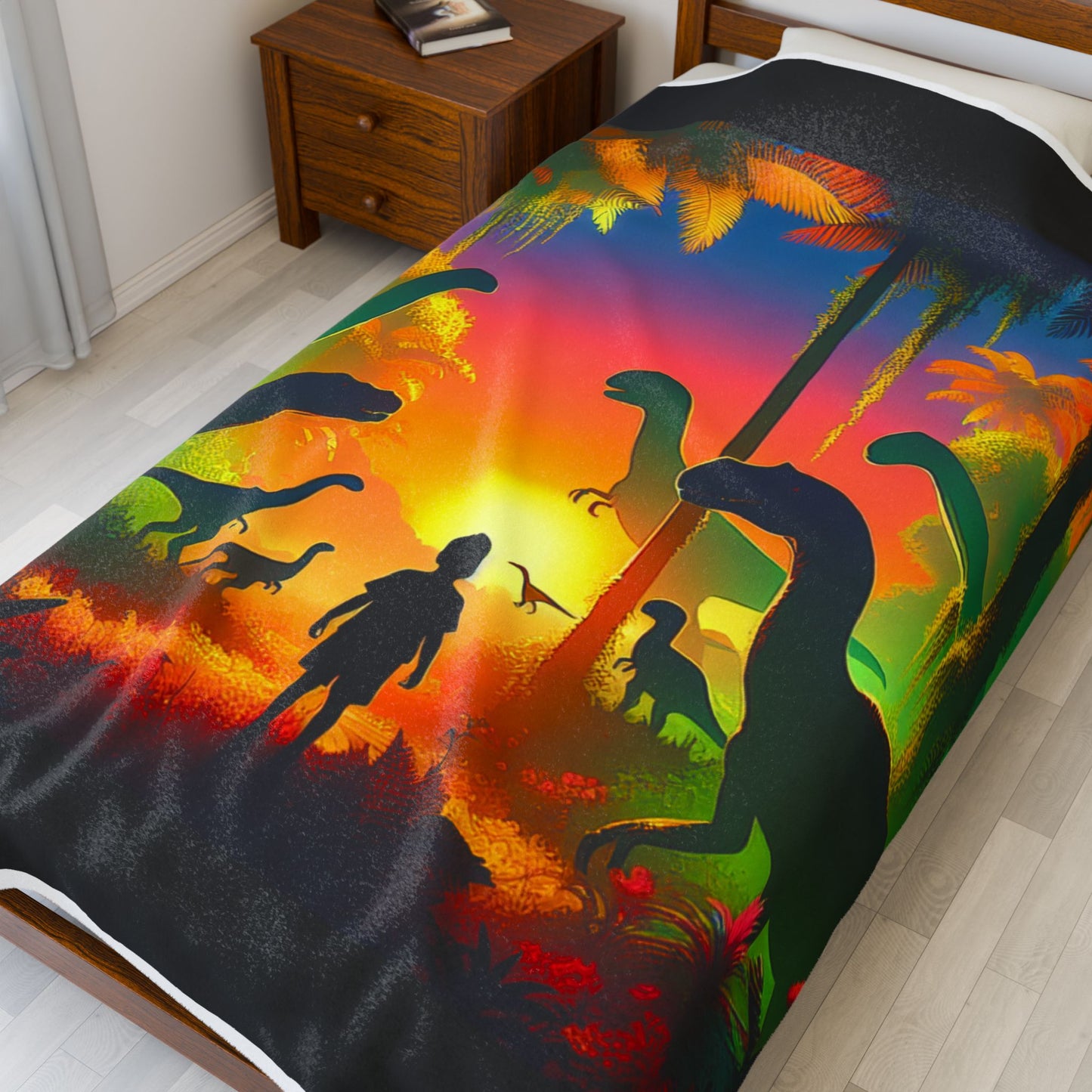Dinosaurs at Dawn - Plush Blanket