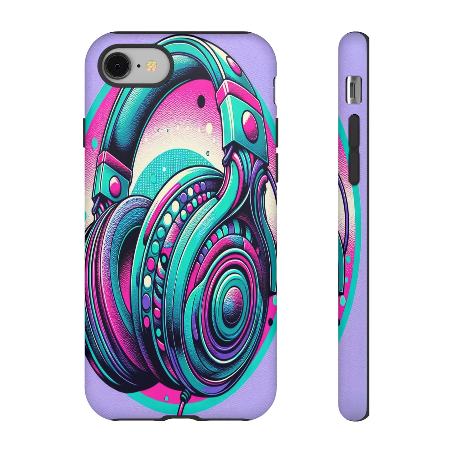 Custom ProtectiveHeadphone Vibes in Electric ColorsIphone Case Compatible With Iphone 16 15 14 - Phone Cover