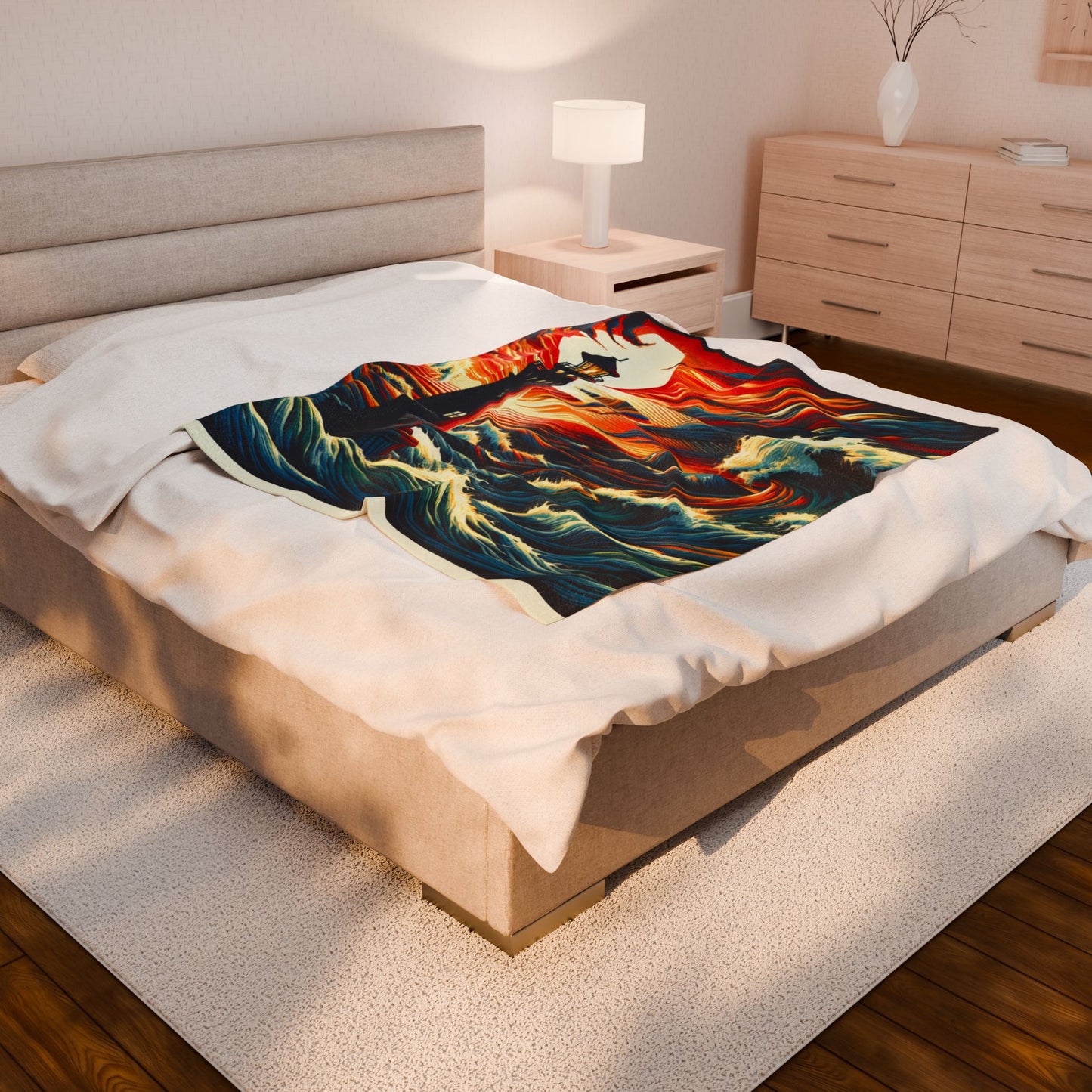 Beacon among the Waves - Plush Blanket