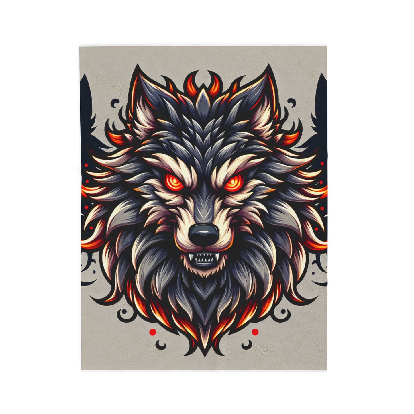 Fierce Wolf's Glare - Plush Blanket