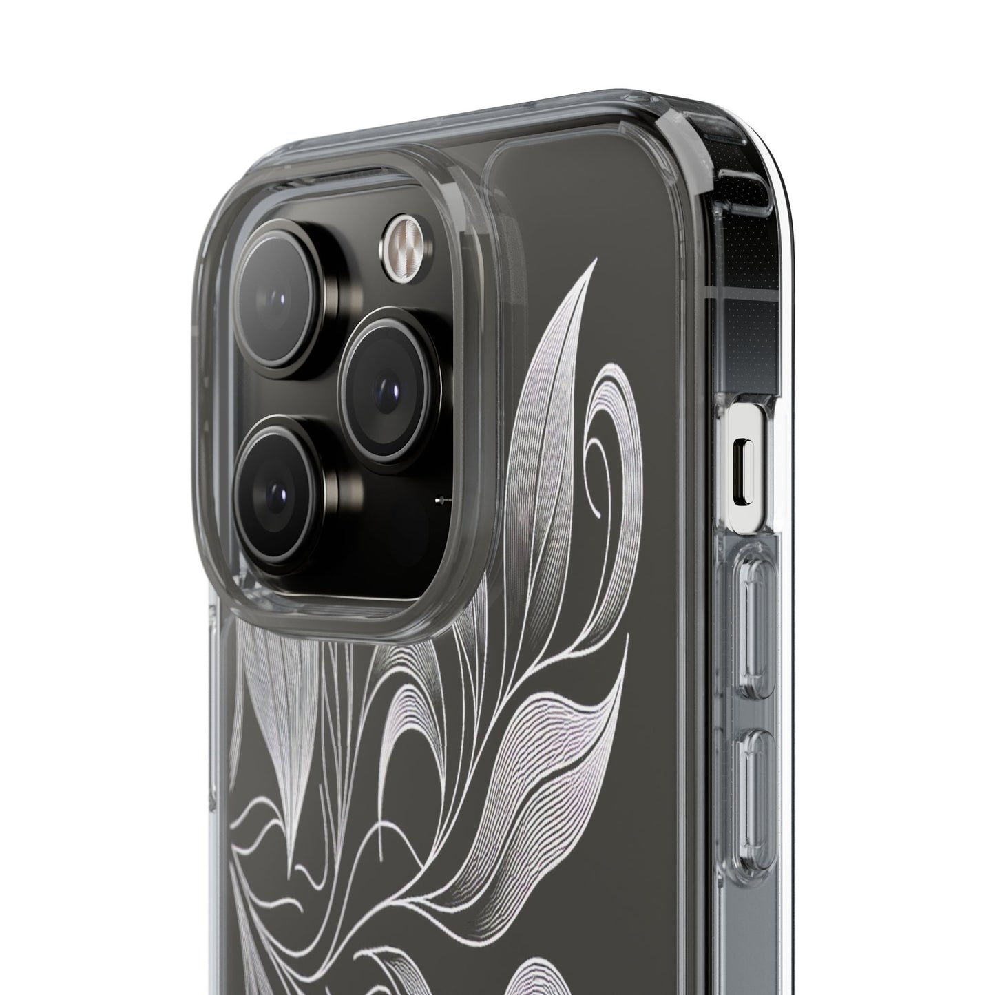 Transparent Nature's Embrace in Linework Iphone Case Compatible With Iphone 16 15 14 - Clear Phone Cover