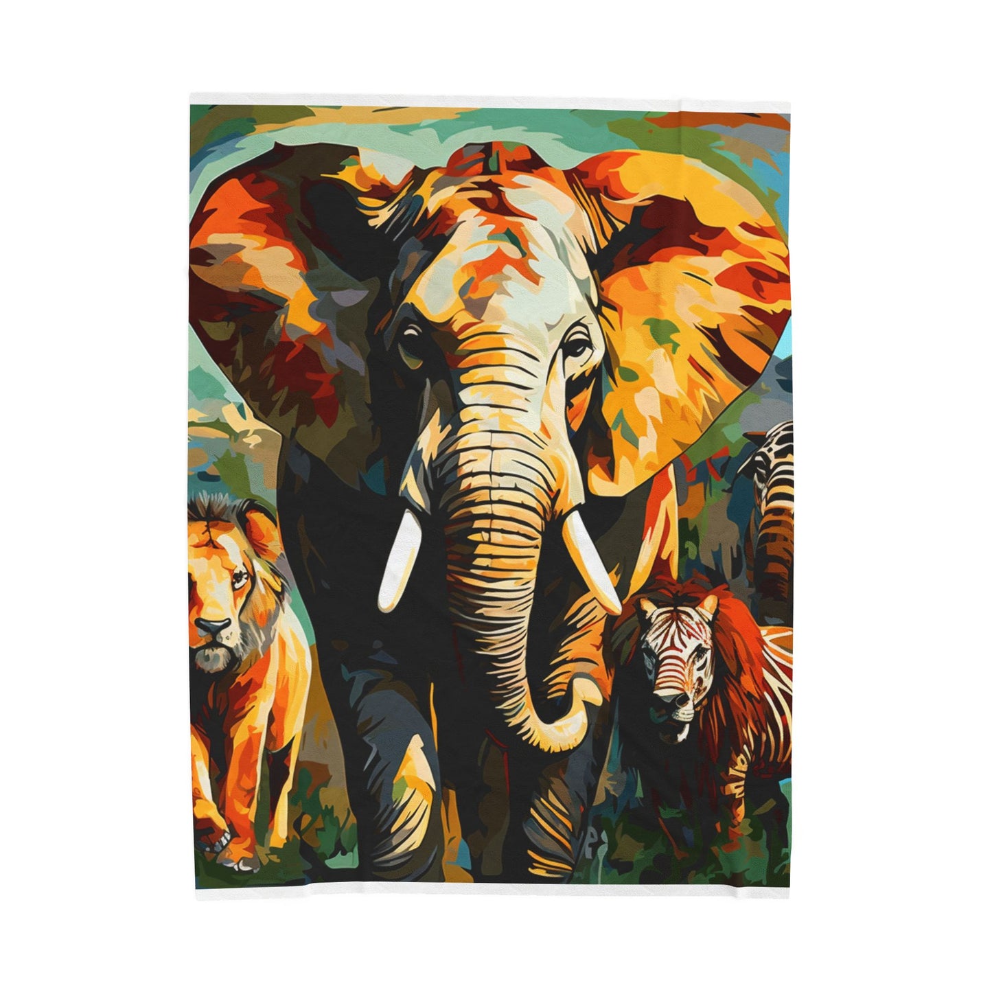 Savanna Giants in Abstract- Plush Blanket