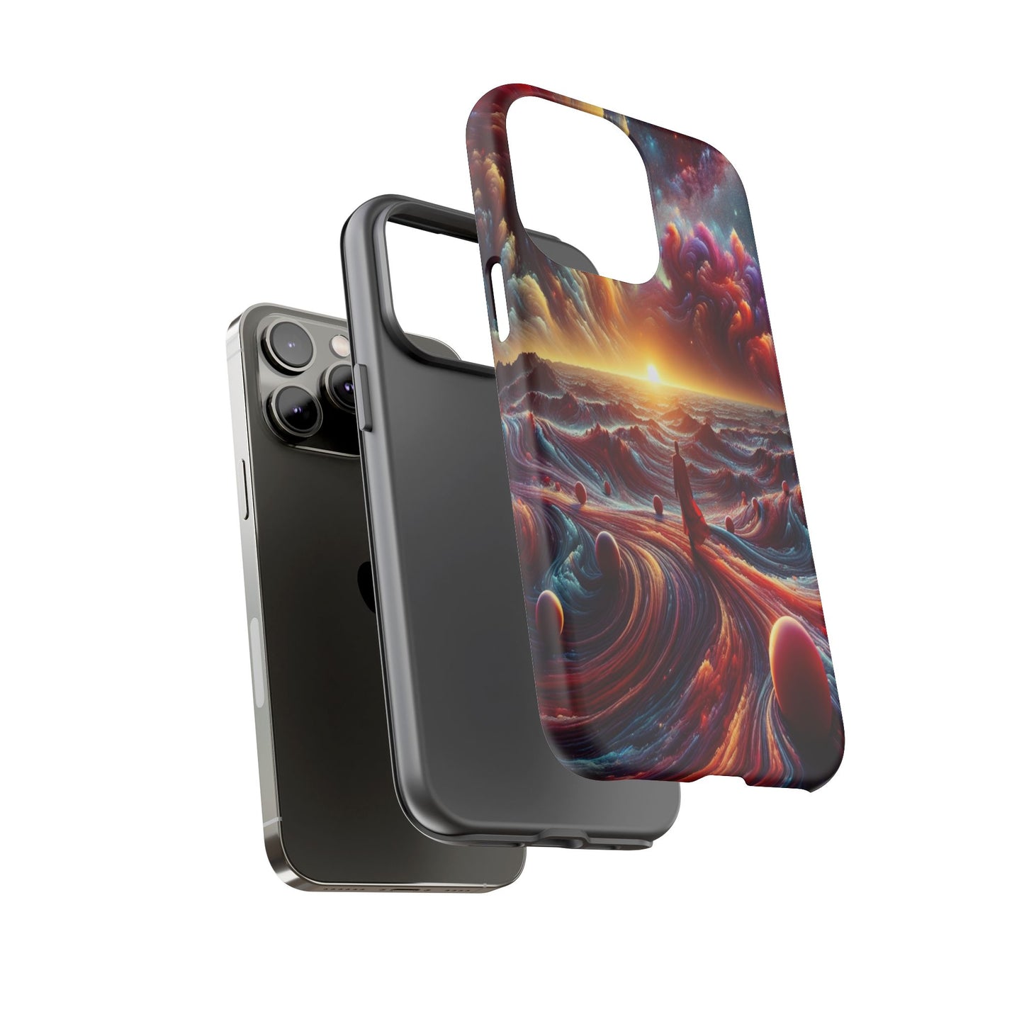 Journey Through Celestial Waves - Phone Case