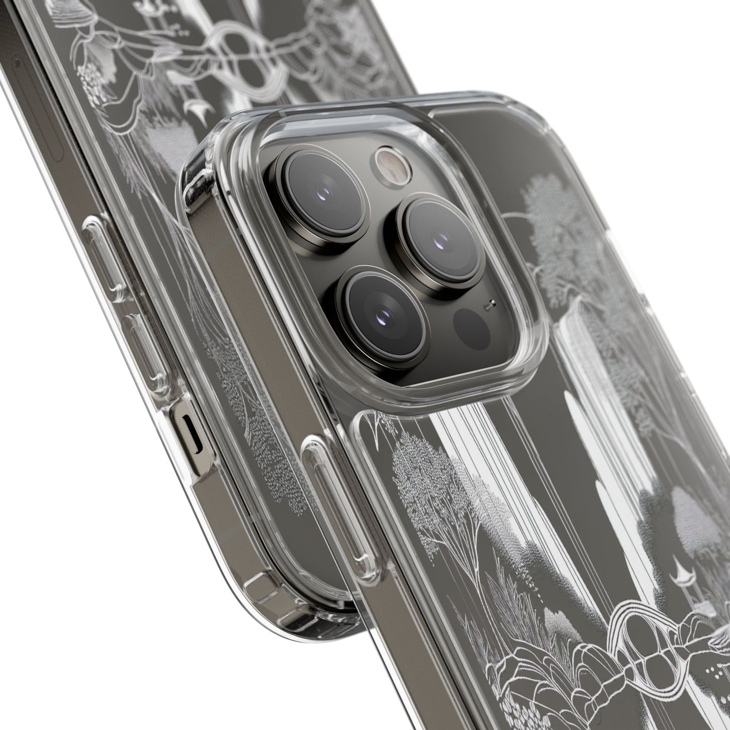 Transparent Waterfall Bridge Scene Iphone Case Compatible With Iphone 16 15 14 - Clear Phone Cover