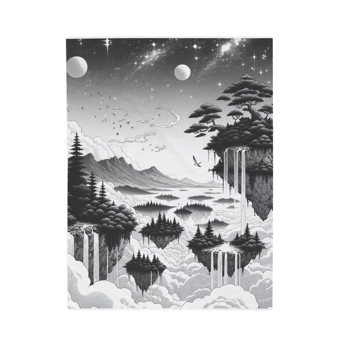 Floating Islands in the Clouds - Plush Blanket