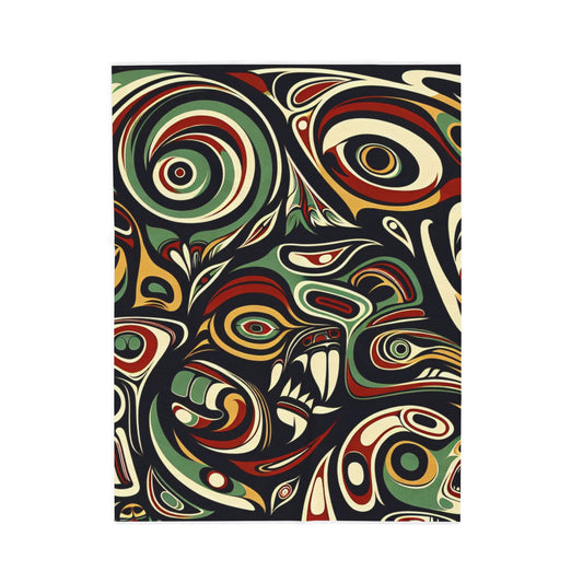 Intriguing Indigenous Patterns- Plush Blanket