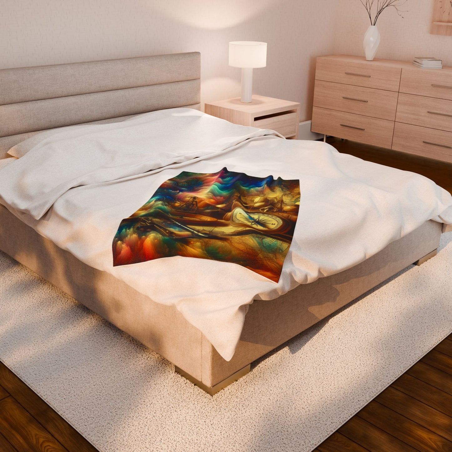 Navigating Through Colorful Chaos- Plush Blanket