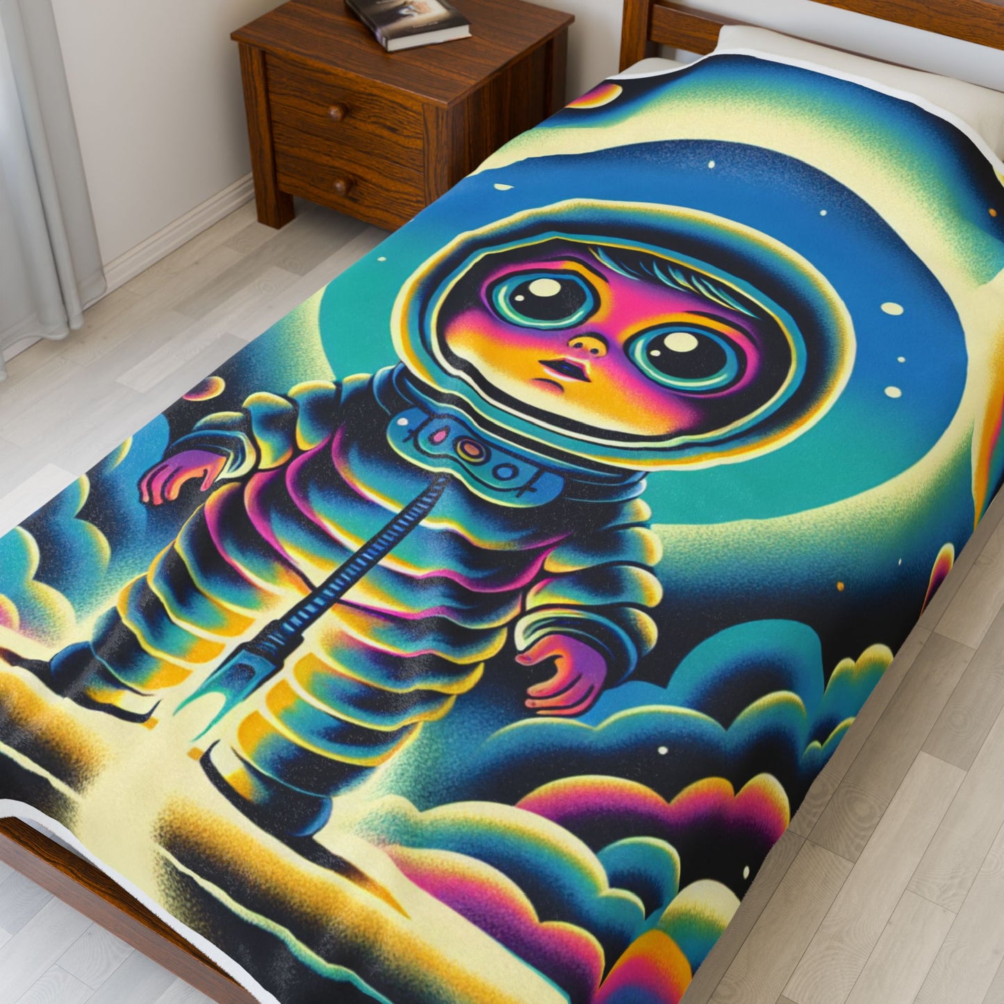 Cosmic Explorer in Orbit - Plush Blanket