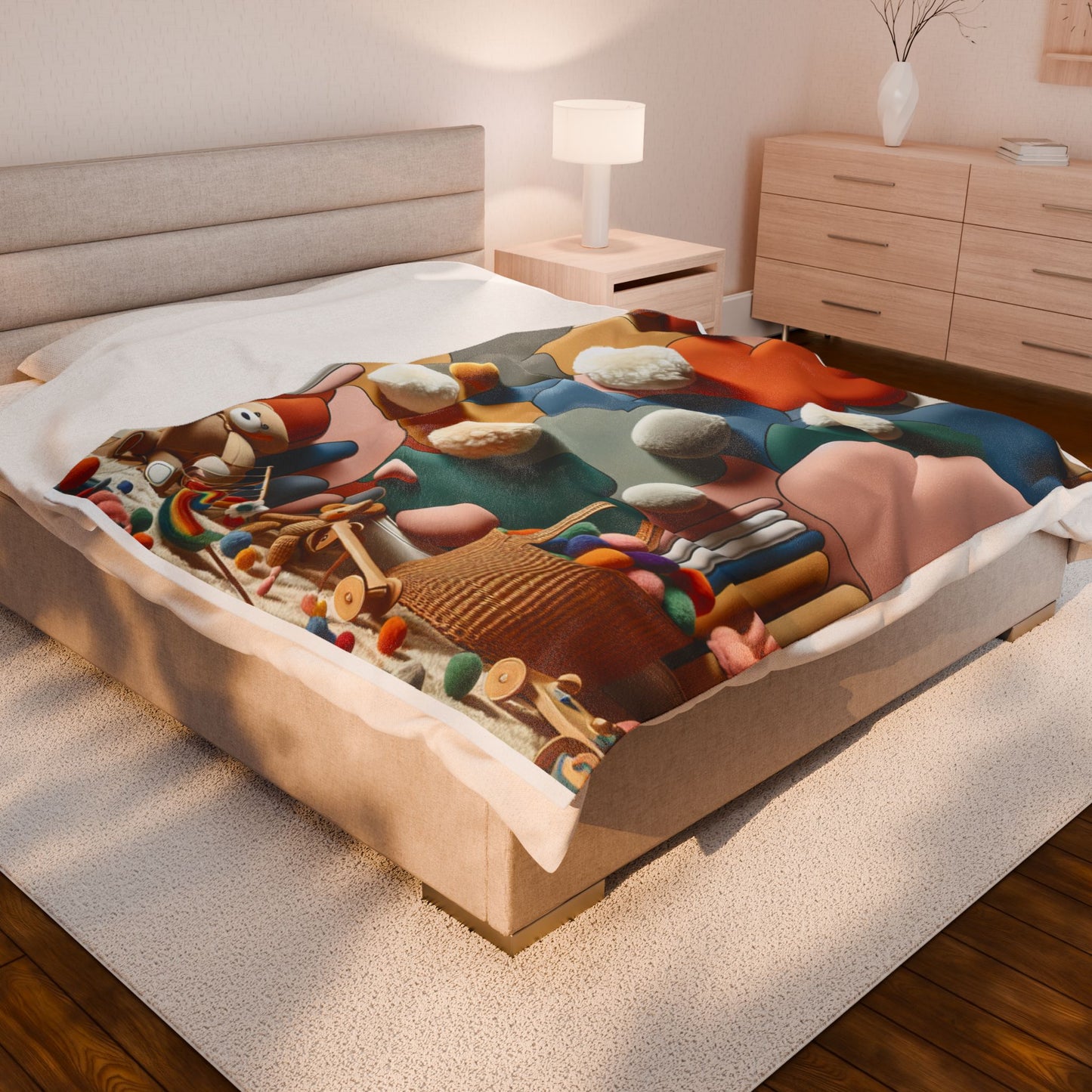 Playful Dreamworld Unveiled - Plush Blanket