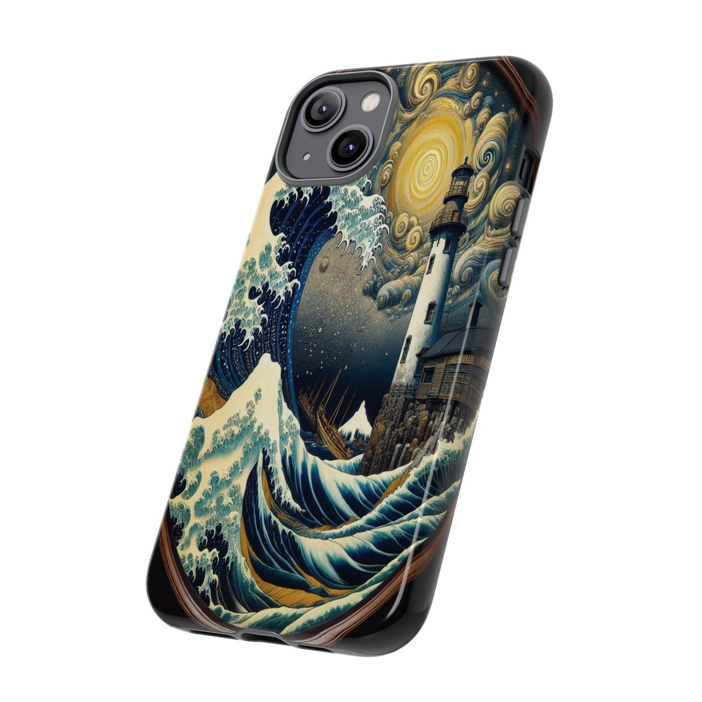 Protective Lighthouse Amidst Celestial Waves Iphone Case Compatible With Iphone 16 15 14 - Phone Cover
