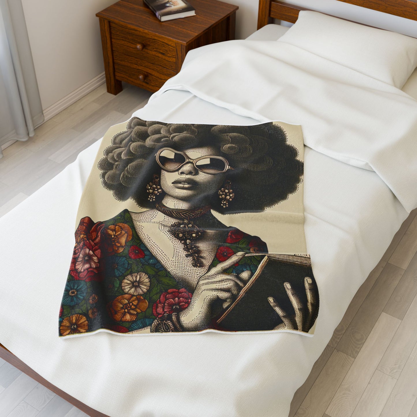 Retro Melanin Essence - Plush Blanket