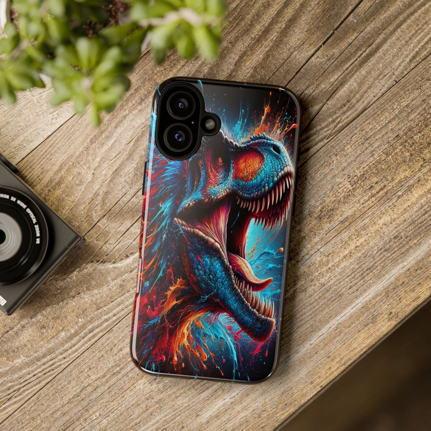 Colorburst Dinosaur Roar - Phone Case