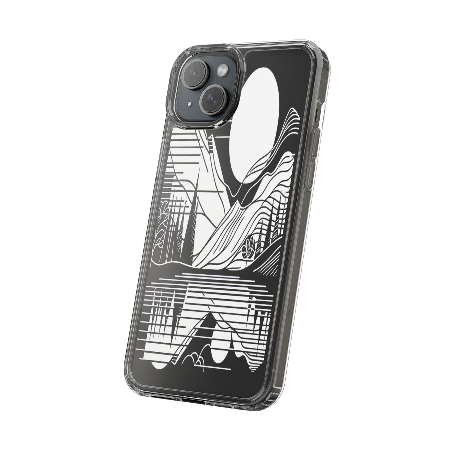 Transparent Lines and Landscape Iphone Case Compatible With Iphone 16 15 14 - Clear Phone Cover