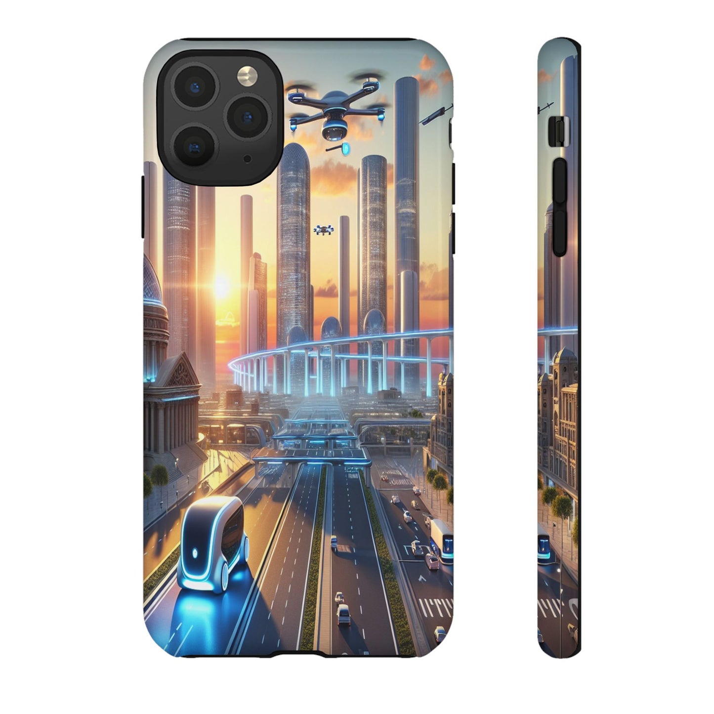 Futuristic Cityscape Unveiled - Phone Case