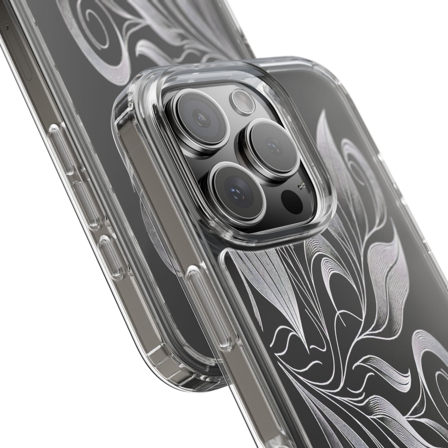 Transparent Nature's Embrace in Linework Iphone Case Compatible With Iphone 16 15 14 - Clear Phone Cover