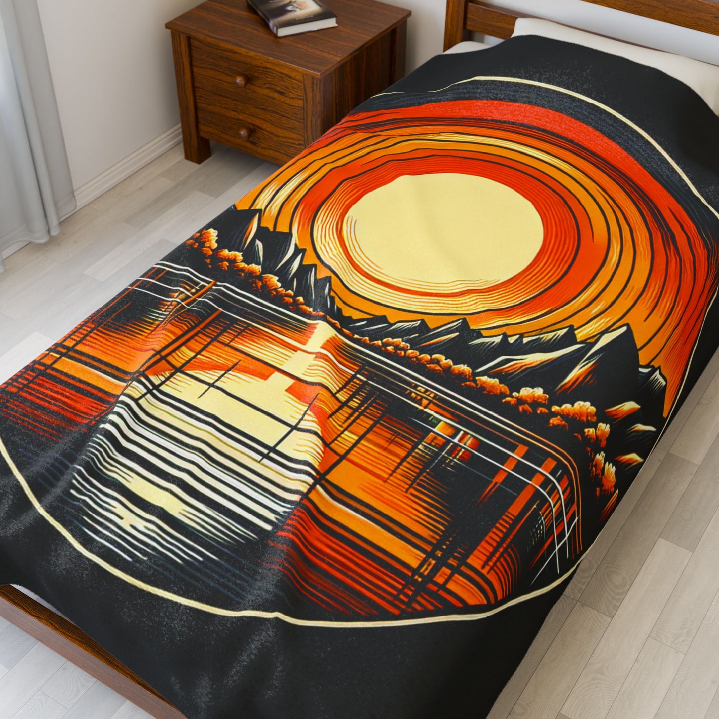 Rippling Radiance at Dusk- Plush Blanket
