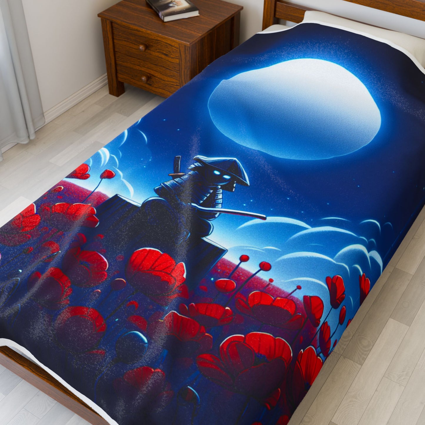 Samurai in the Night Garden - Plush Blanket