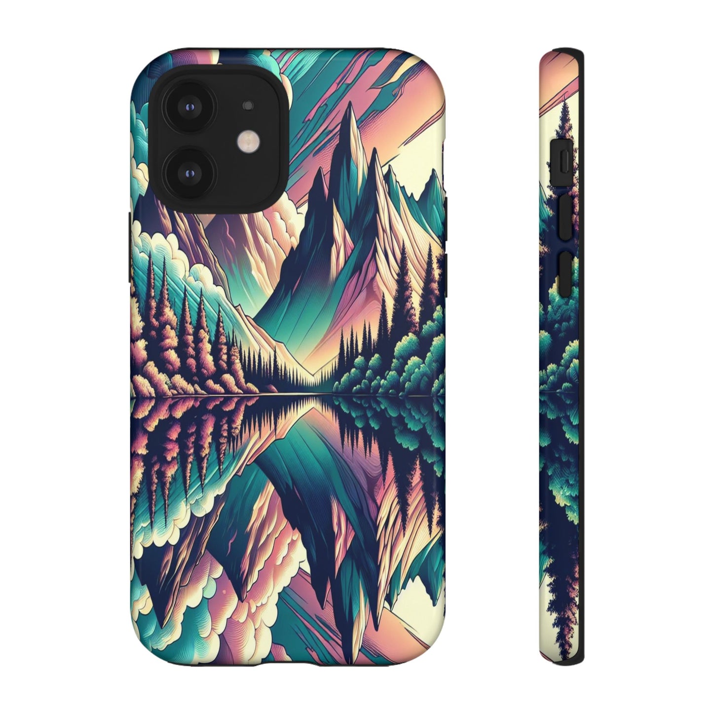 Tranquil Peaks and Reflected Skies - Phone Case