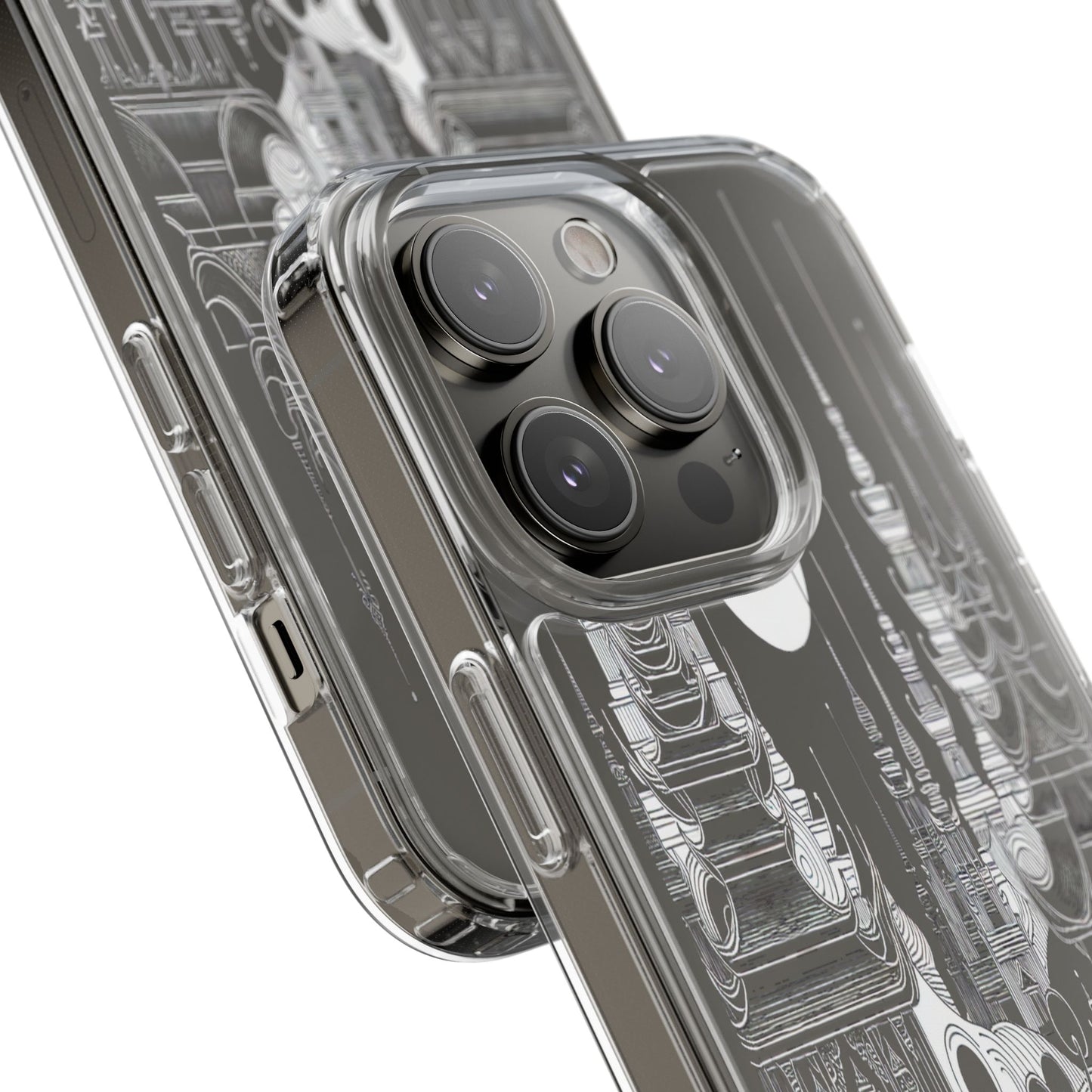 Transparent Temple Silhouette Under Bright Moon Iphone Case Compatible With Iphone 16 15 14 - Clear Phone Cover